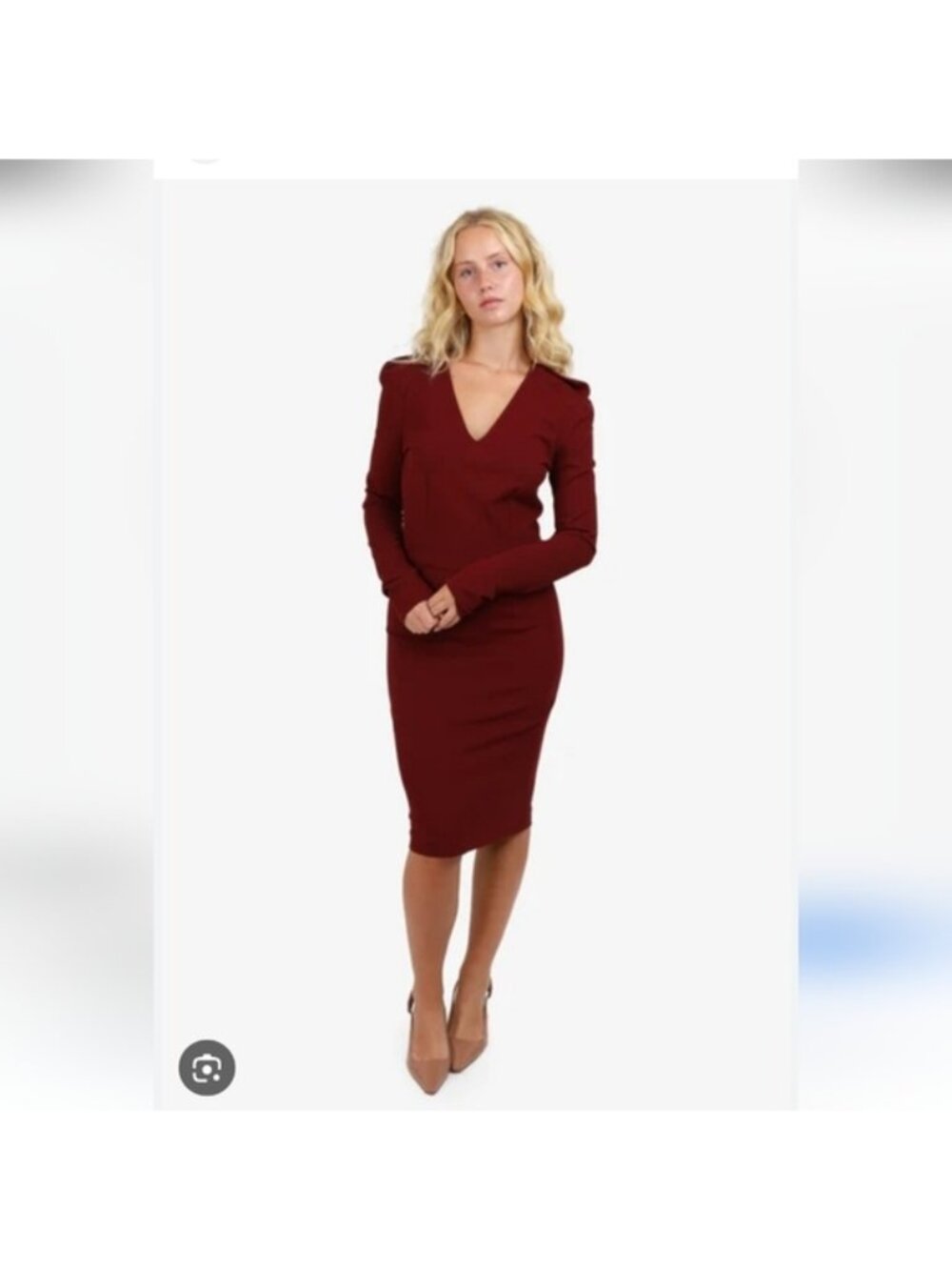 STELLA MCCARTNEY | Burgundy V-Neck Dress Sz 4 6